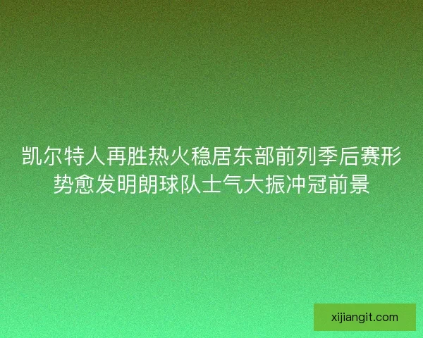 凯尔特人再胜热火稳居东部前列季后赛形势愈发明朗球队士气大振冲冠前景