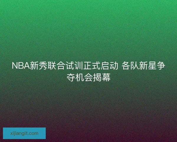 NBA新秀联合试训正式启动 各队新星争夺机会揭幕