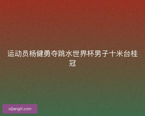 运动员杨健勇夺跳水世界杯男子十米台桂冠